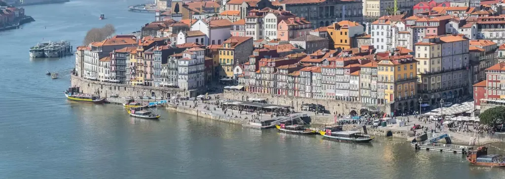 View of the Ribeira and Porto skyline from Jardim do Morro