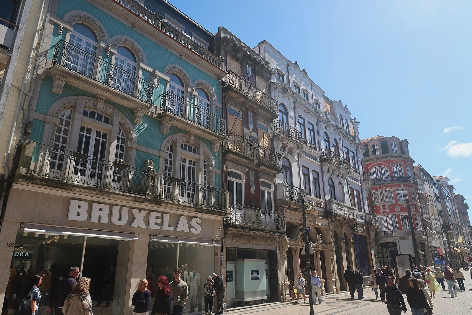 Shoppers on Rua de Santa Catarina, Porto main pedestrian shopping street