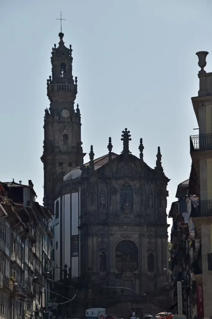 Torre dos Clerigos rising above the rooftops of Porto