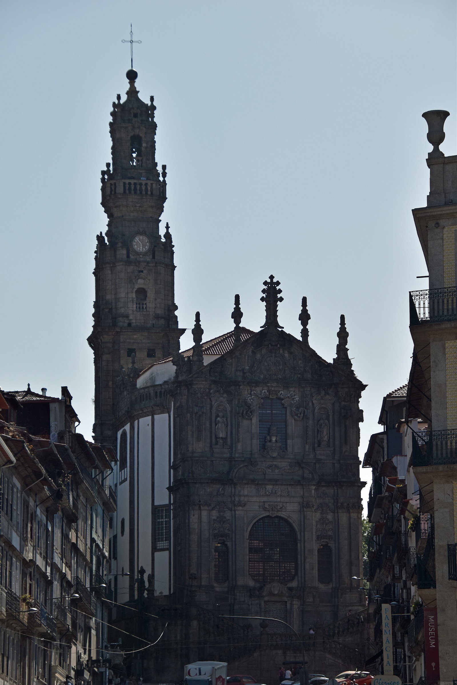 Torre dos Clerigos rising above the rooftops of Porto